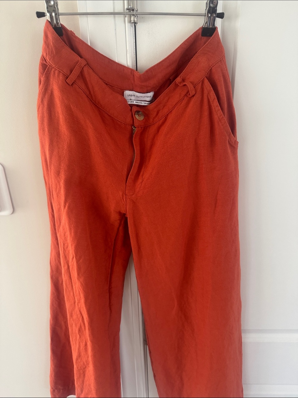 Urban Outfitters Linen Rust Orange Wide Leg Pants